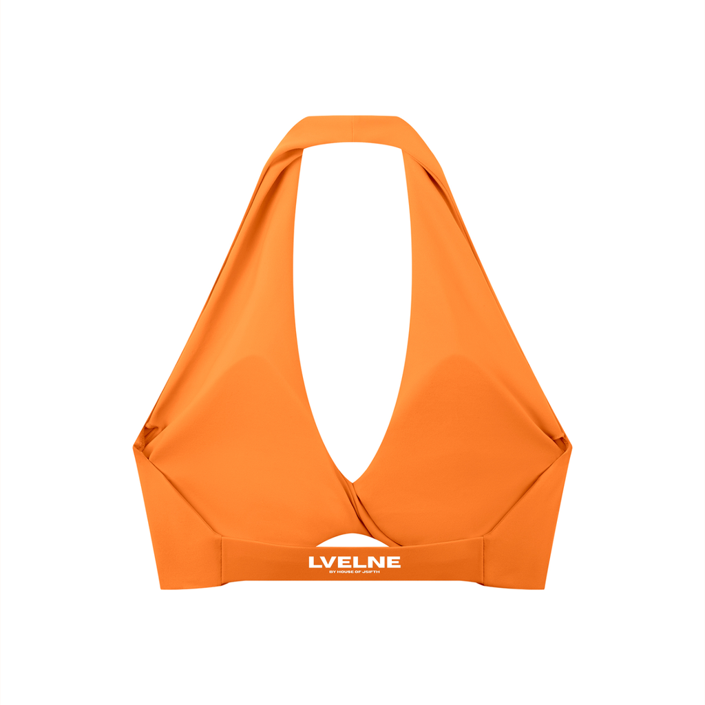 Pleated Halter Sports Bra