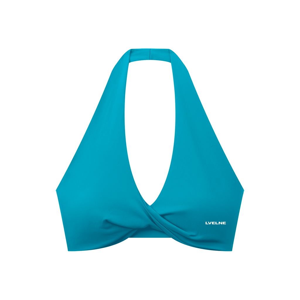 Pleated Halter Sports Bra