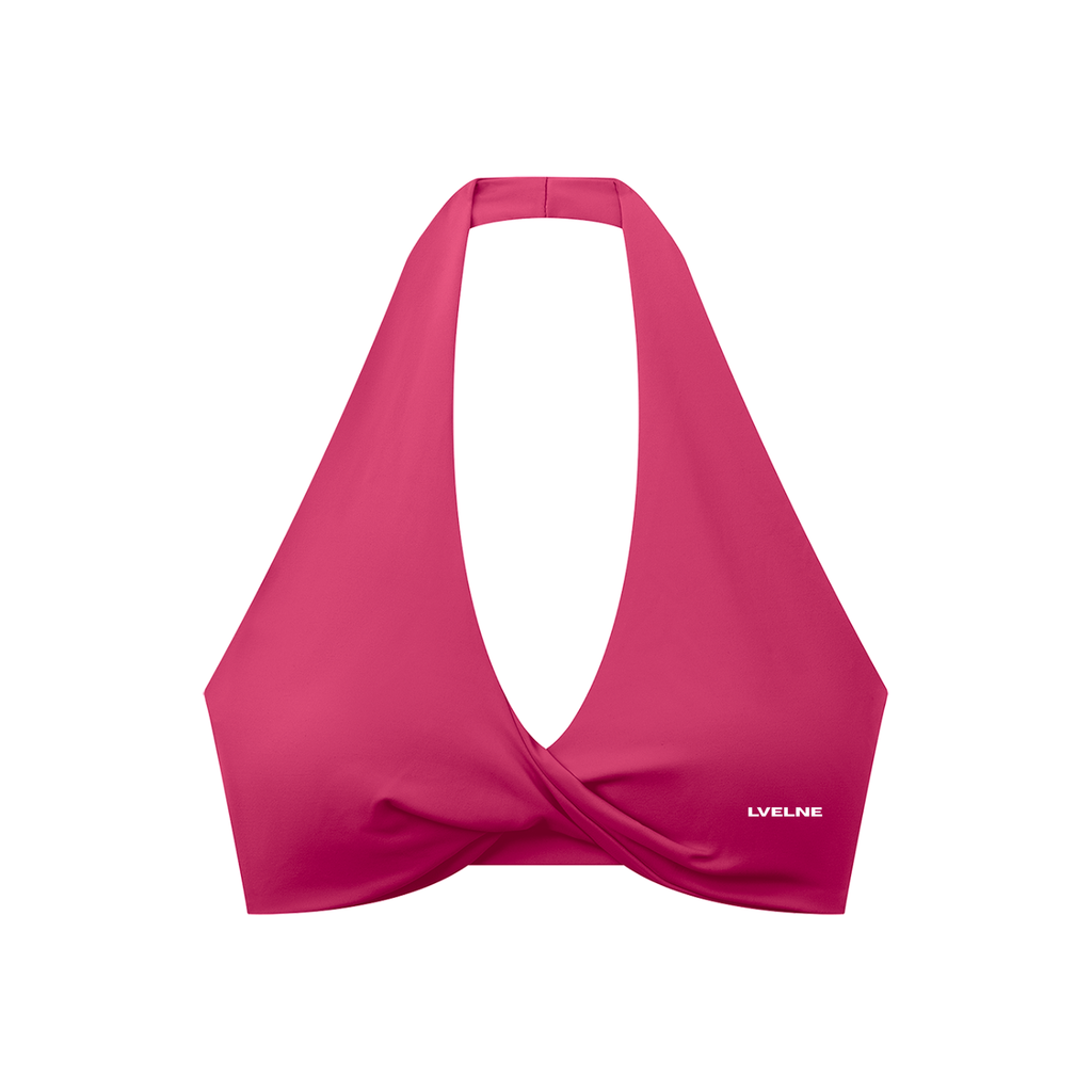 Pleated Halter Sports Bra