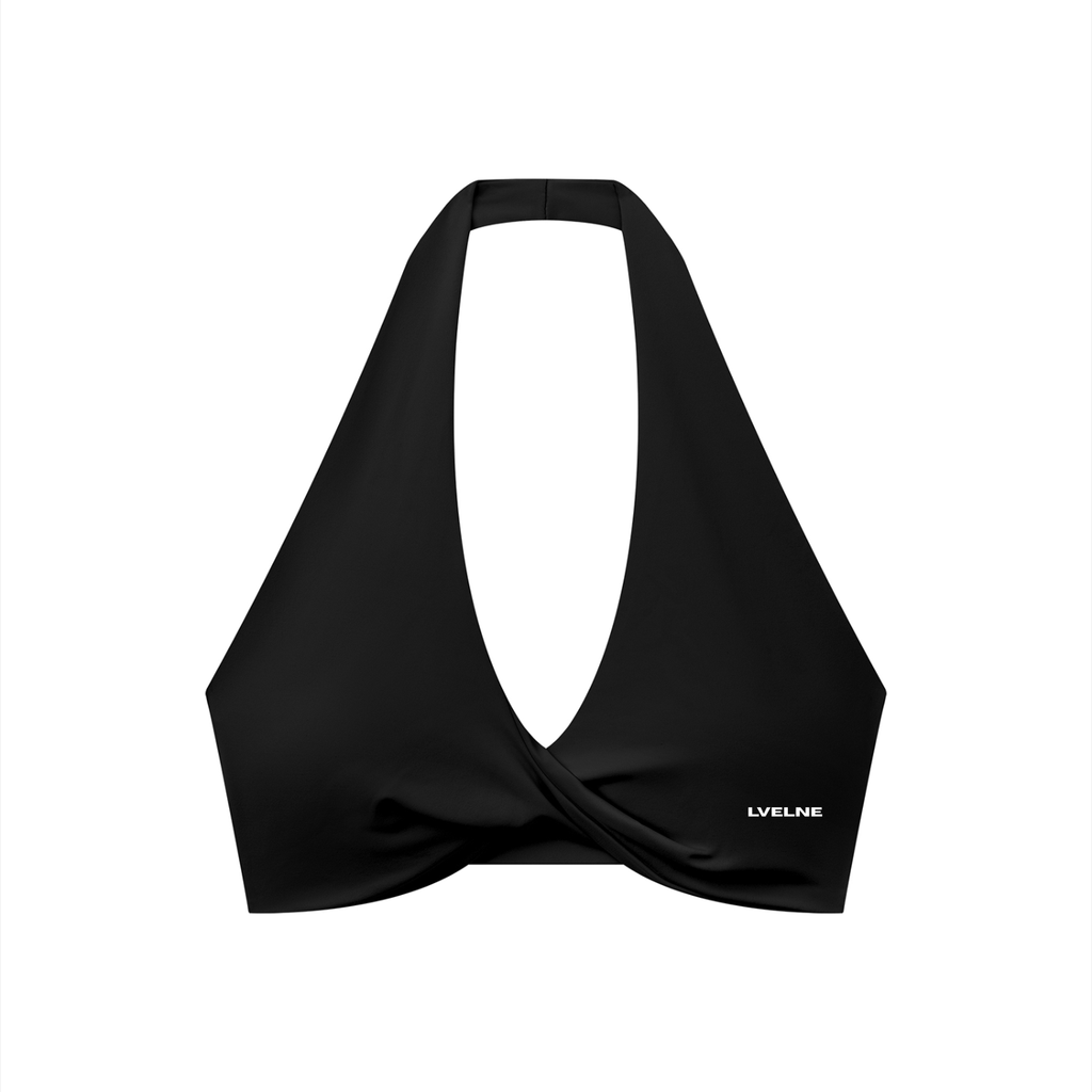 Pleated Halter Sports Bra