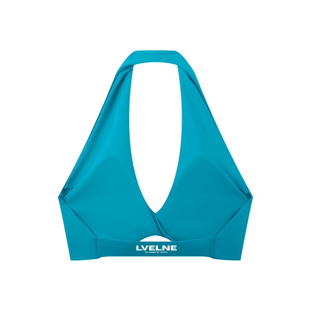 Pleated Halter Sports Bra