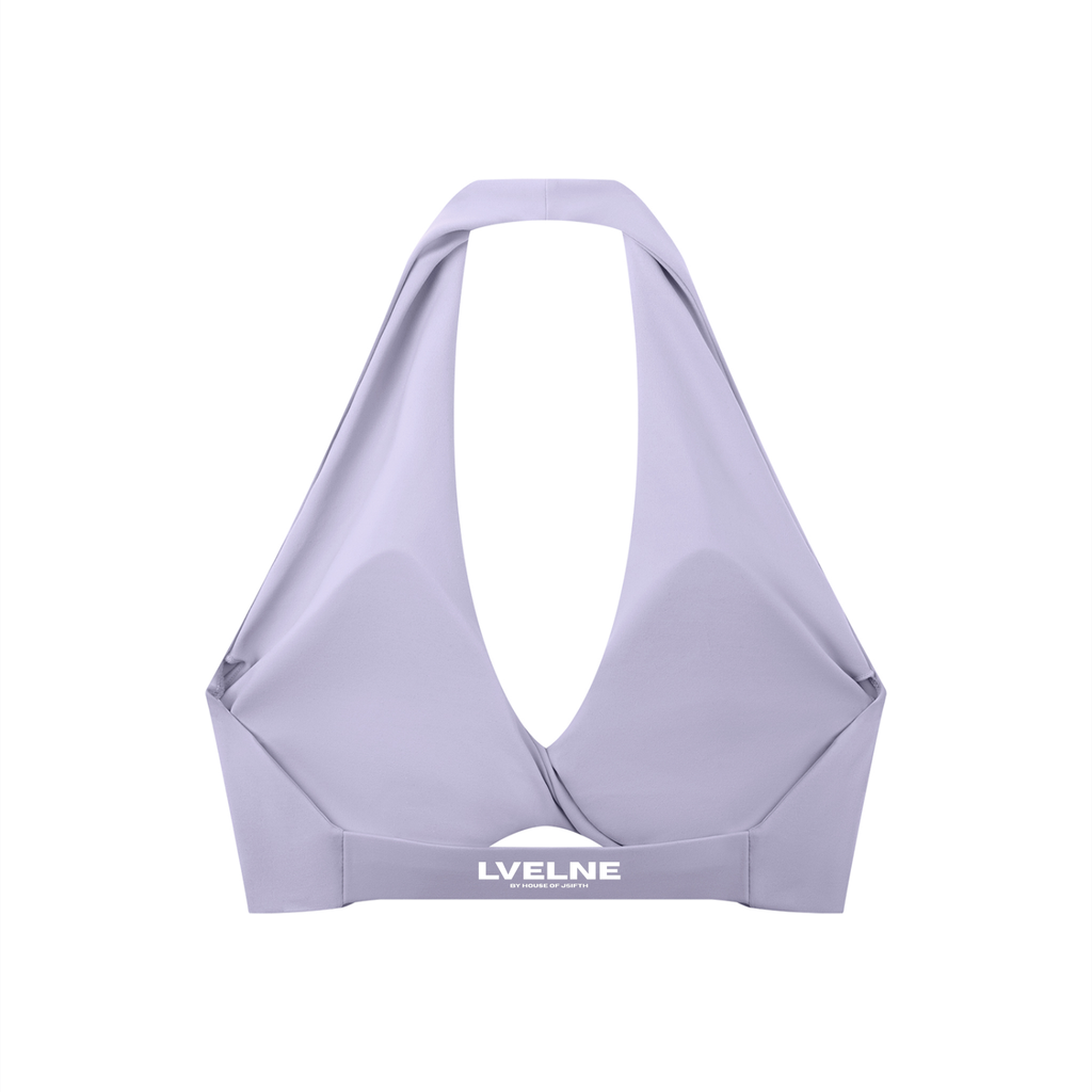 Pleated Halter Sports Bra