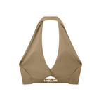 Pleated Halter Sports Bra