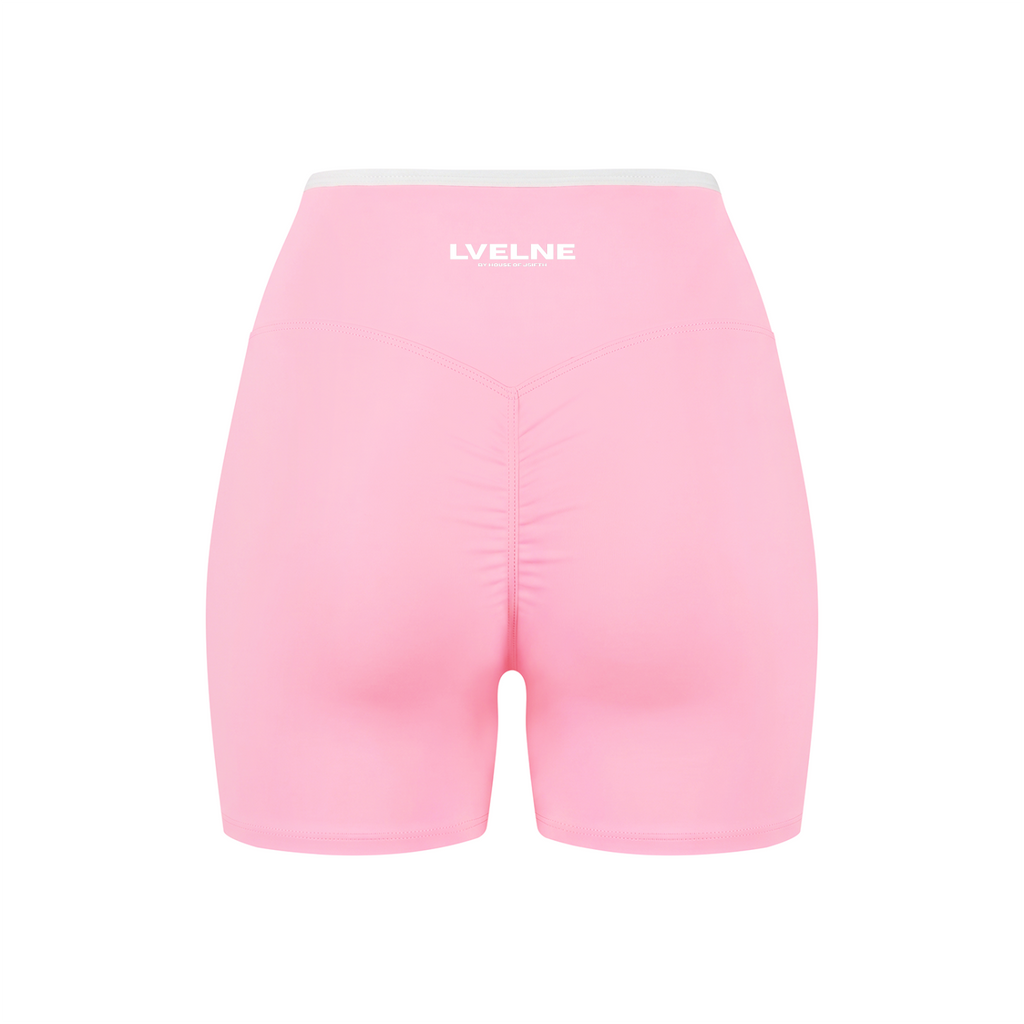 High Rise Color Block Yoga Shorts
