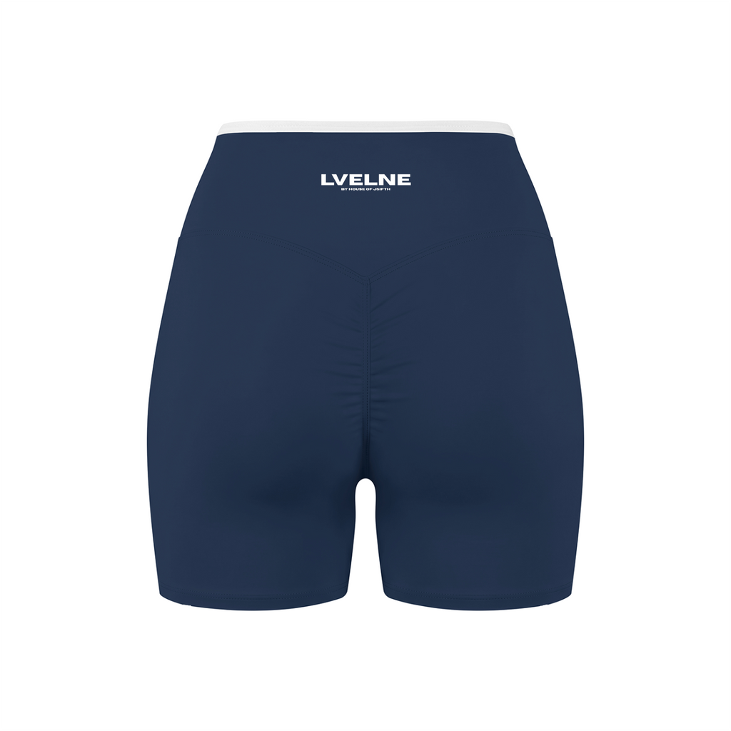 High Rise Color Block Yoga Shorts