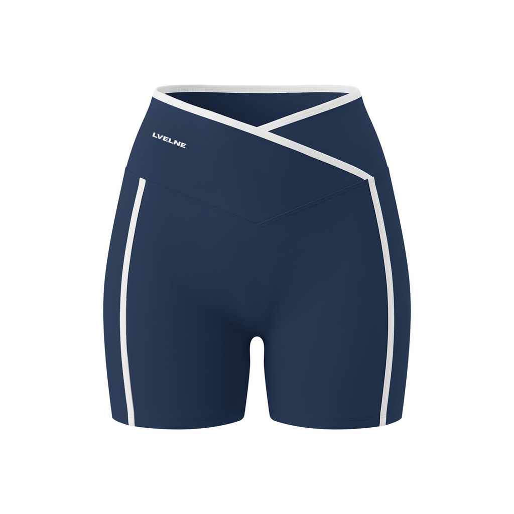 High Rise Color Block Yoga Shorts