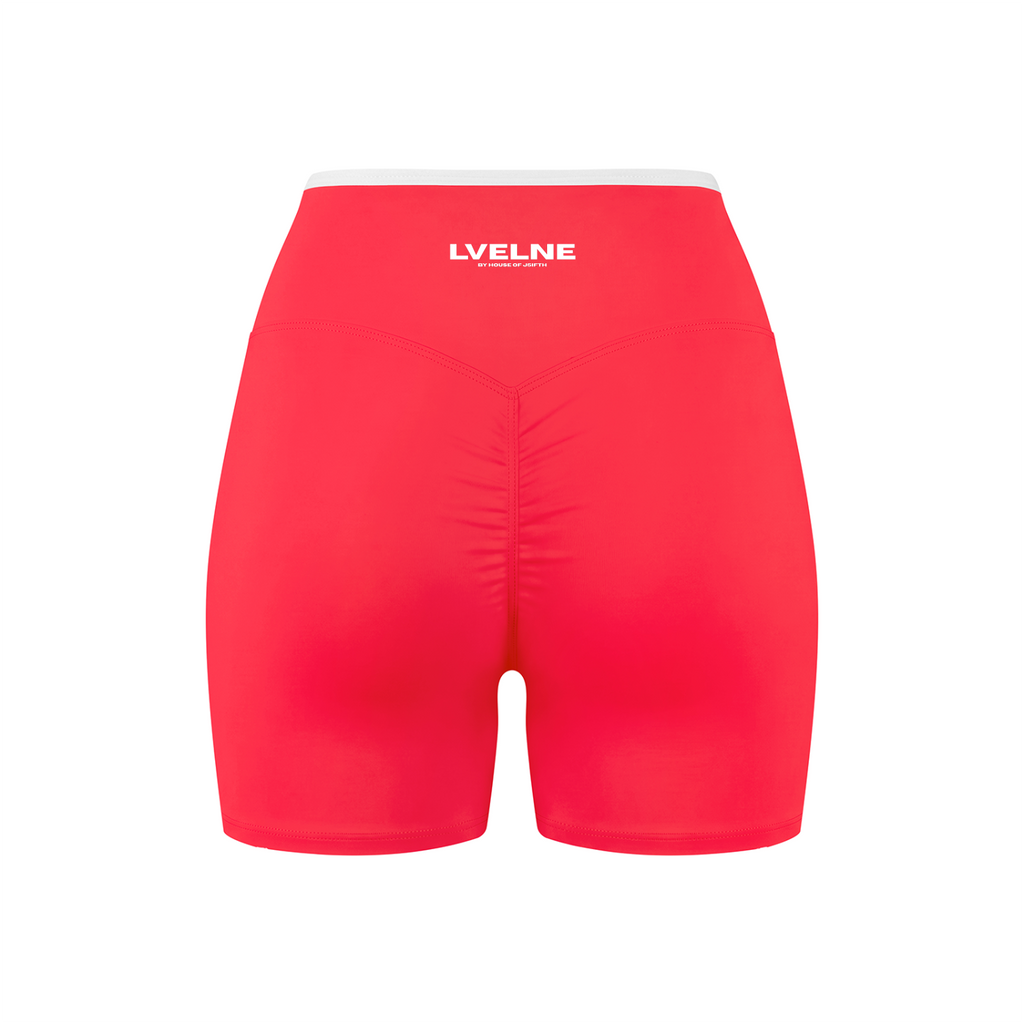 High Rise Color Block Yoga Shorts