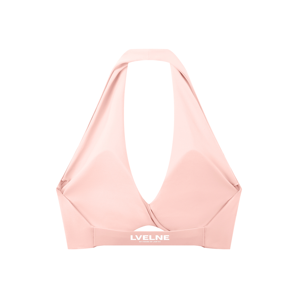 Pleated Halter Sports Bra